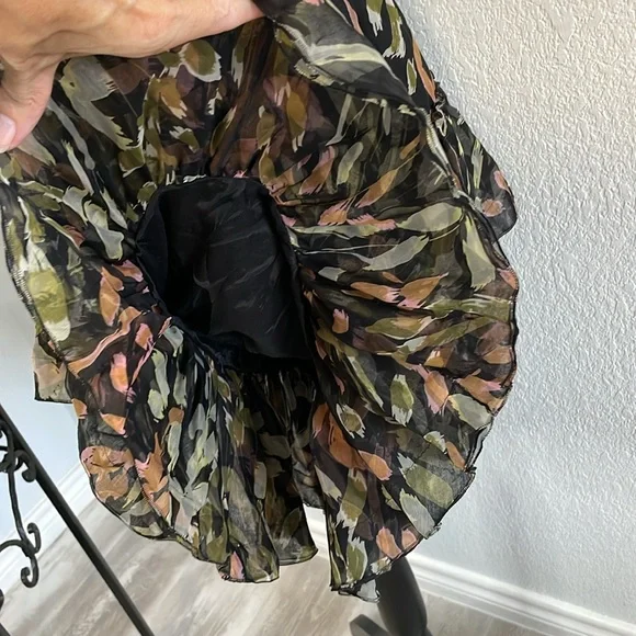 NWOT Missoni Italy 100% Silk Layered Ruffle Floral Watercolor Skirt 40 US 4 - Picture 4 of 7